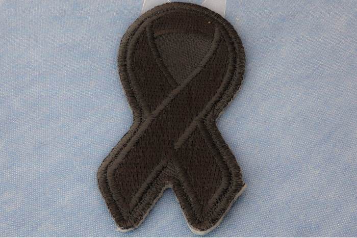 Black Support Ribbon Patch diagonal view