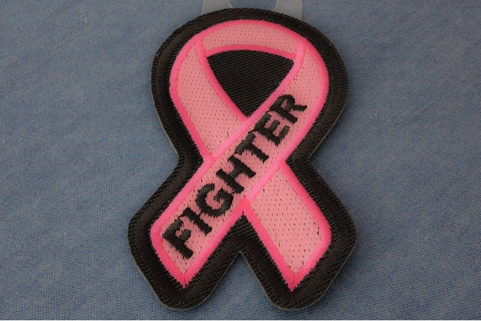 Breast Cancer Fighter Pink Ribbon Patch diagonal view