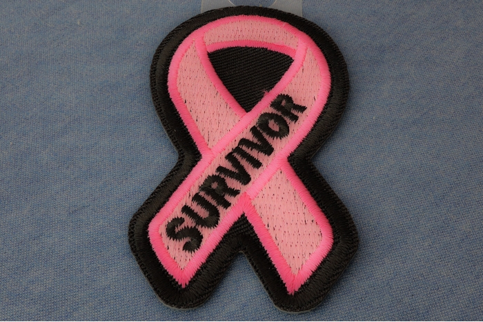 Breast Cancer Survivor Pink Ribbon Patch diagonal view