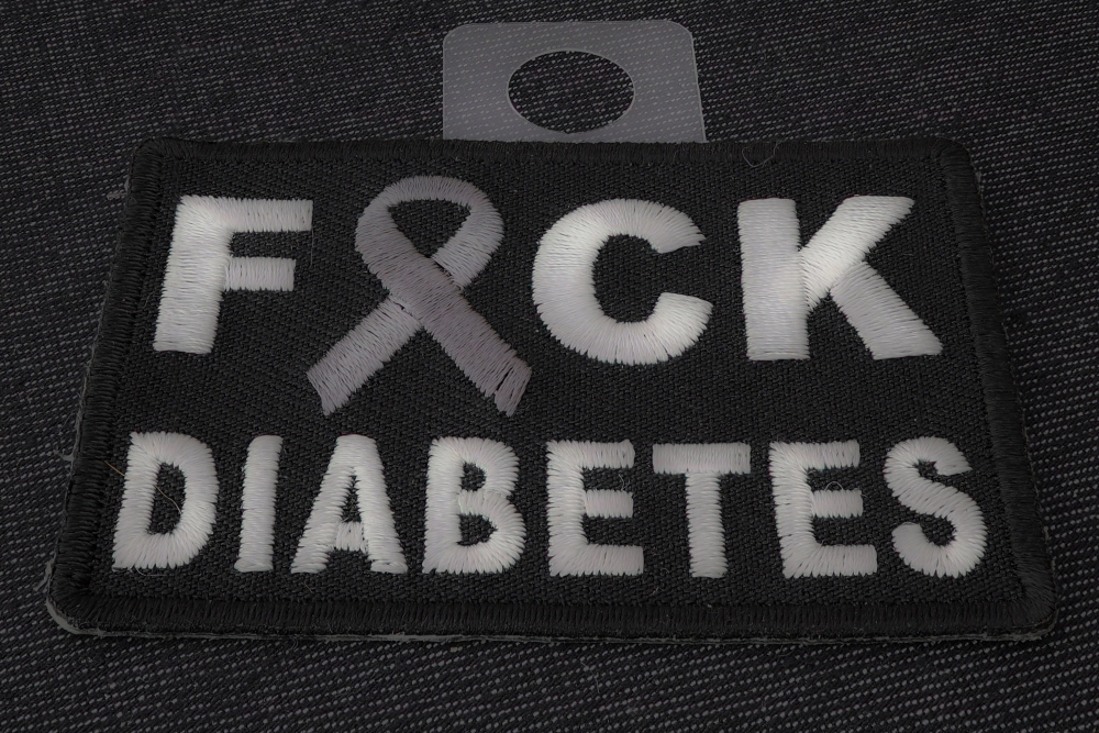 FCK Diabetes Gray Ribbon Patch diagonal view