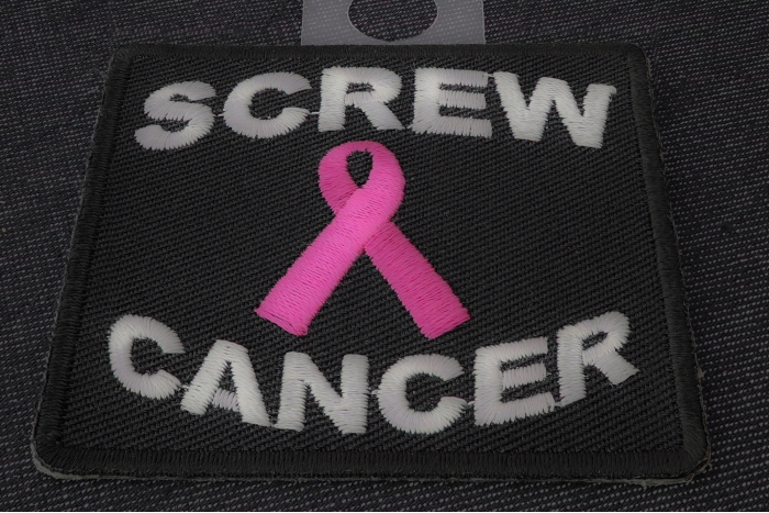 Screw Cancer Patch diagonal view