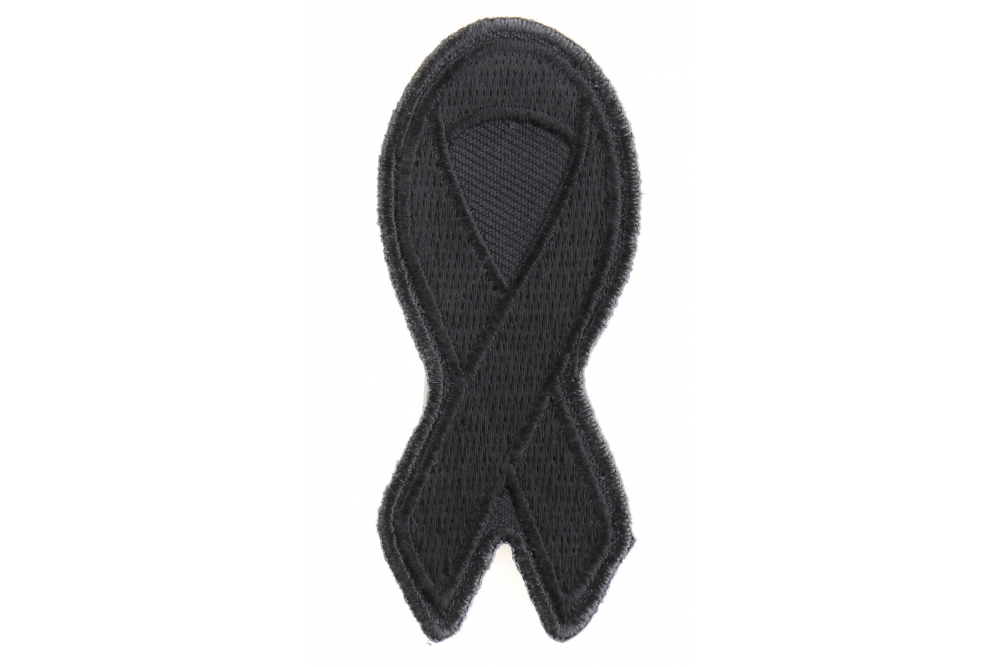 Black Support Ribbon Patch