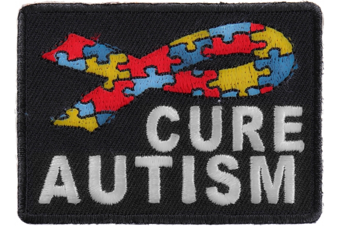 Cure Autism Puzzle Pieces Ribbon Patch
