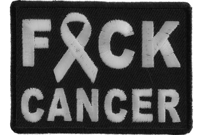 FCK Cancer White Ribbon Patch