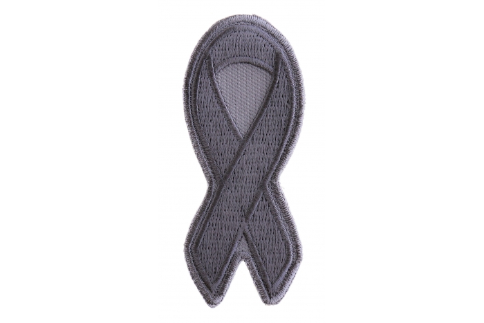 Gray Asthma and Brain Cancer Awareness Ribbon Patch