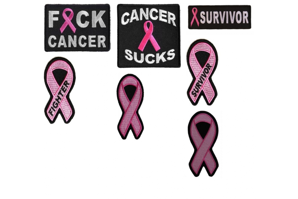 Pink Ribbon Breast Cancer Support Patches Pack Of 7