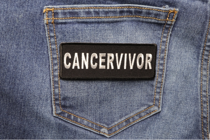 Cancervivor Patch shown on jeans