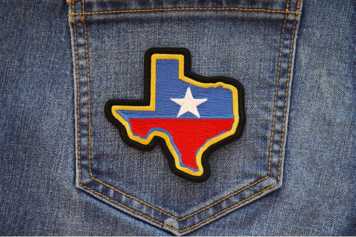 Texas Patch shown on jeans