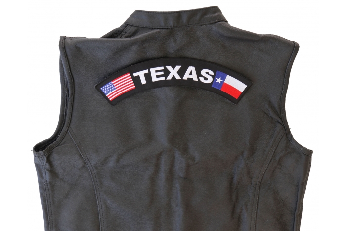 Texas Large Rocker With US and Texas Flags Patch | Embroidered Patches ...