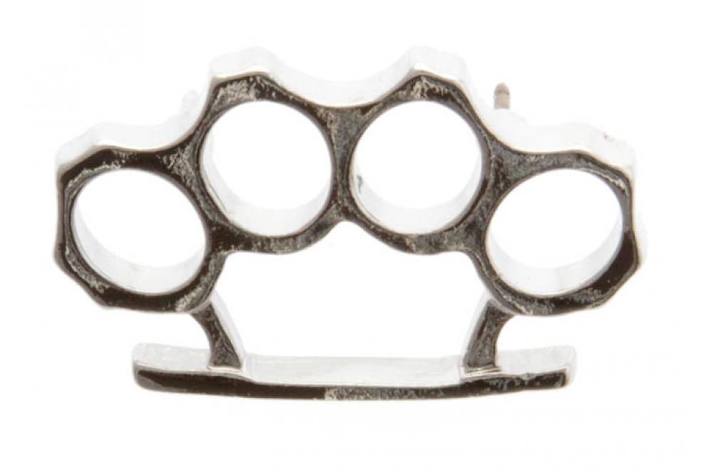 Brass Knuckles Pin Silver Tools and weapons TheCheapPlace