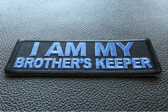 I am My Brother's Keeper Patch Blue diagonal view