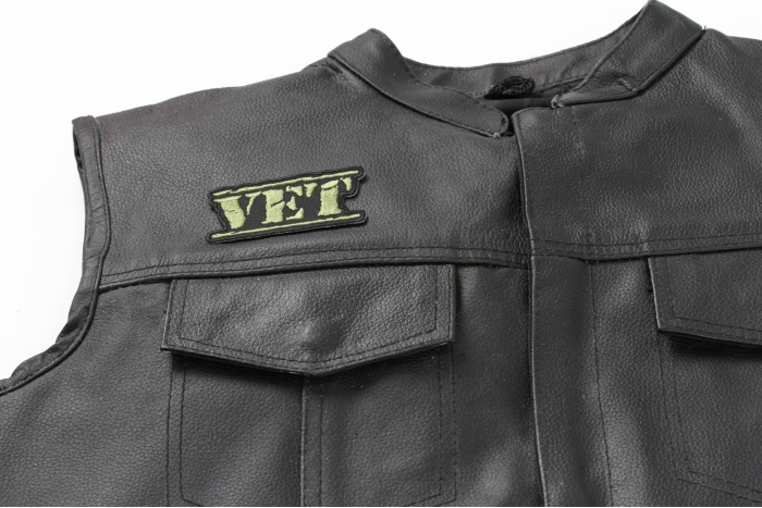  shown on leather vest