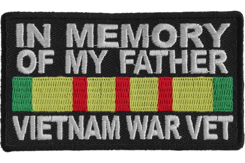 Biker Military Vet 009-I Vietnam Veteran Ribbon Embroidered Iron On Patch