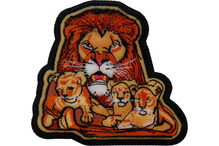 Lion and Babies Iron on Patch