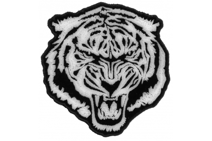 Small White Baron Tiger Iron on Patch