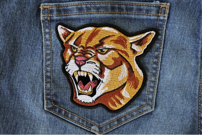 Cougar Iron on Patch shown on jeans