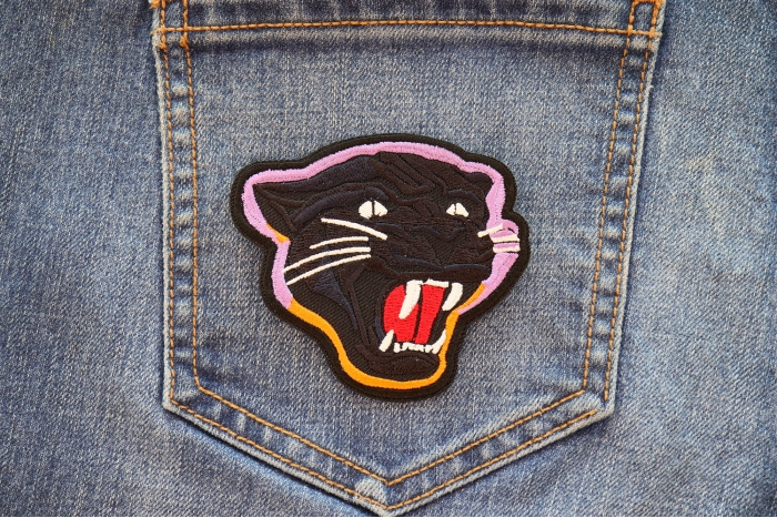 Jaguar Iron on Patch shown on jeans