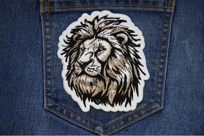 Lion Patch shown on jeans