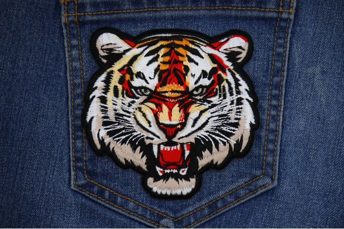 Tiger Snaring Patch shown on jeans