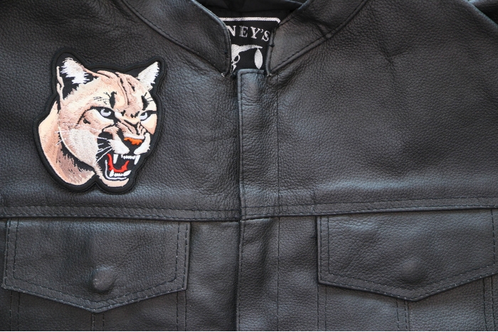 Cougar Patch shown on leather vest