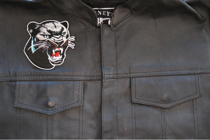 Jaguar Patch shown on leather vest