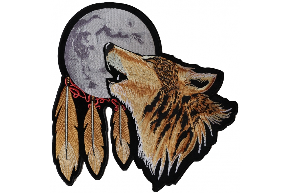 BIG 11" LARGE WOLF DOG HEAD EMBROIDERED IRON ON PATCH wolves choose color!!