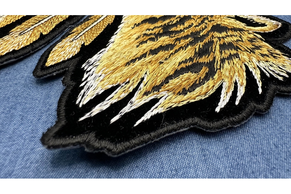 Howling Wolf Moon and Feathers Patch, Large Biker Back Patches for Leather  Vests