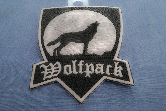 Wolfpack Patch With Howling Wolf diagonal view