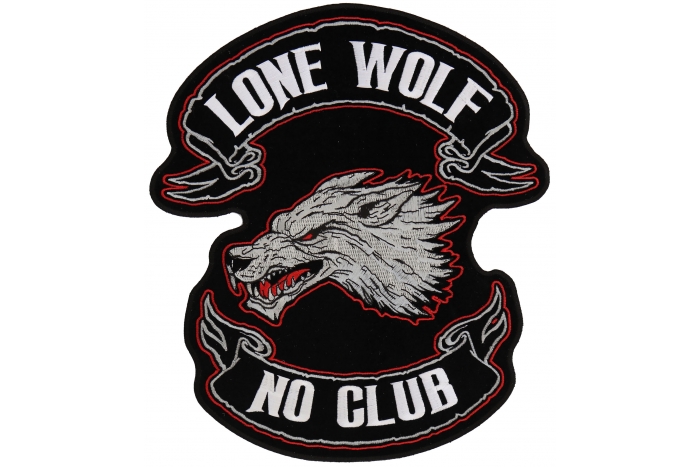 Lone Wolf No Club Original Back Patch Lone Wolf No Club Original Back Patch