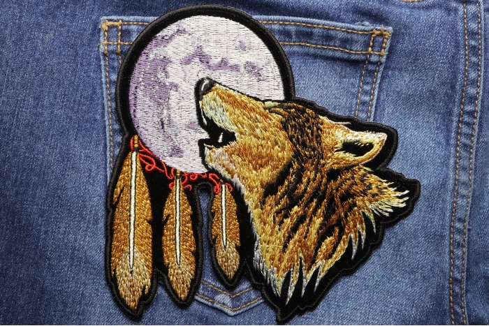 Howling Wolf Patch shown on jeans
