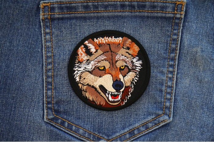 Pretty Wolf Patch shown on jeans