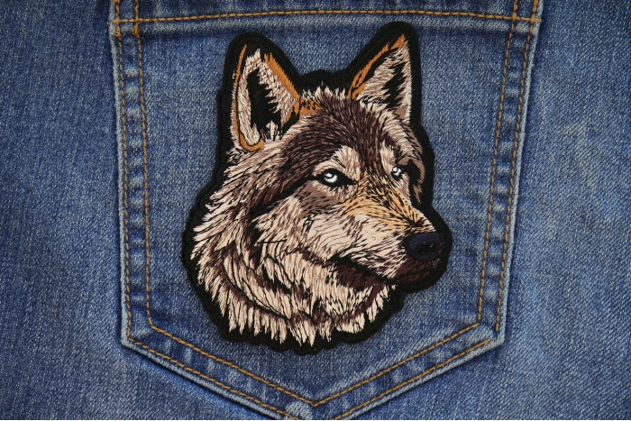 Wolf Patch shown on jeans