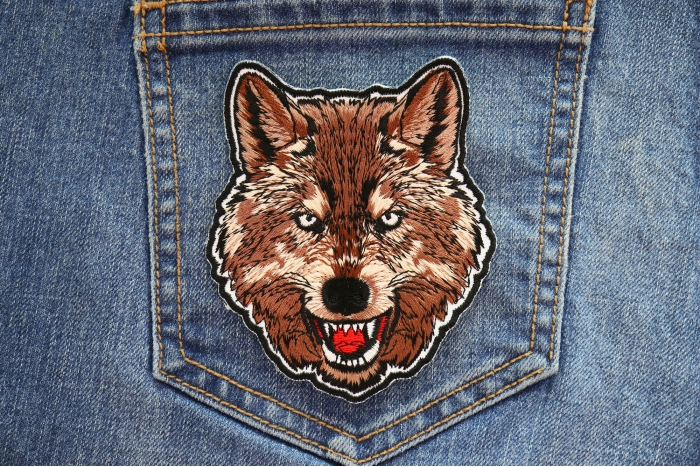 Wolf Patch shown on jeans