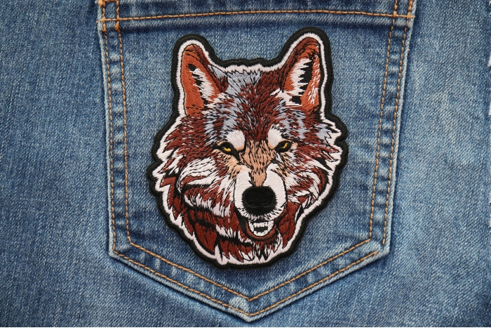 Wolf Patch shown on jeans