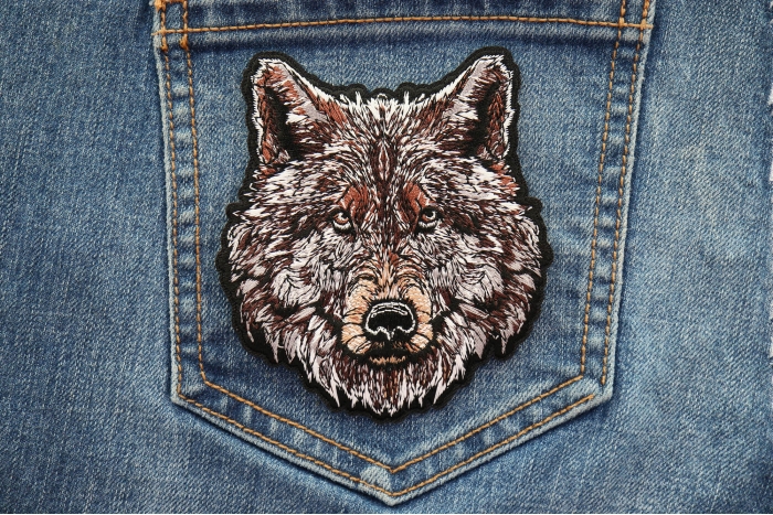 Wolf Patch shown on jeans