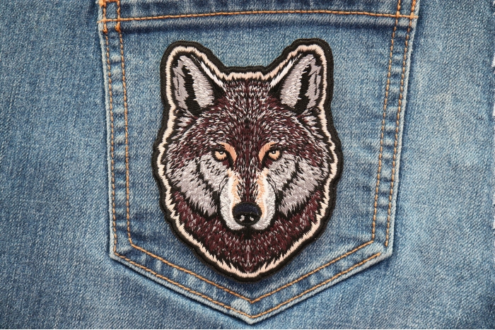 Wolf Patch shown on jeans
