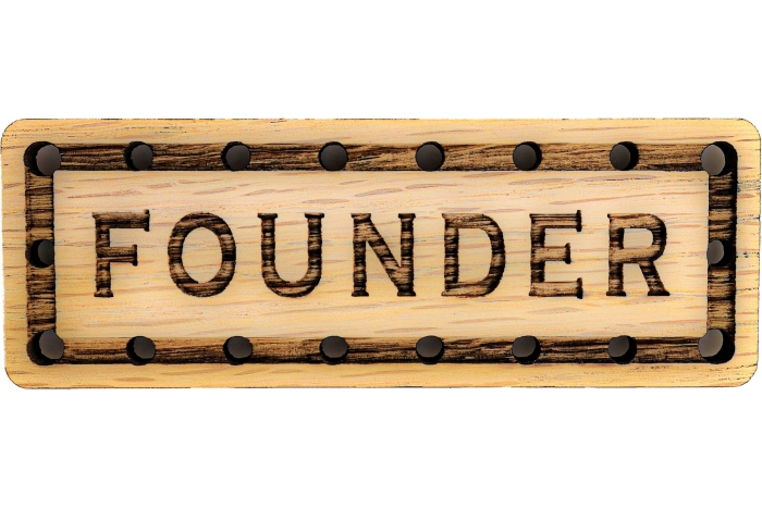 Founder Solid Oak Laser Engraved Wooden Patch