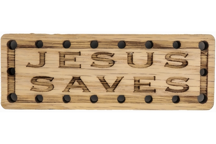 Jesus Saves Oak Wood Patch