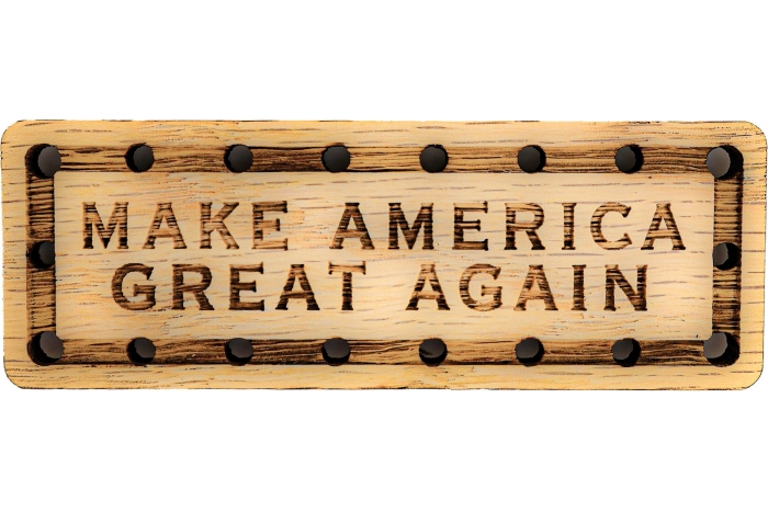 Make America Great Again Solid Oak Laser Engraved Wooden Patch