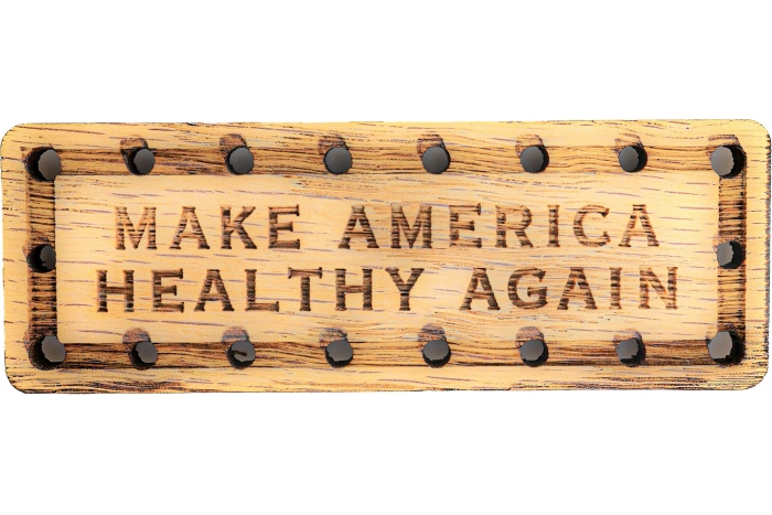 Make America Healthy Again Solid Oak Laser Engraved Wooden Patch