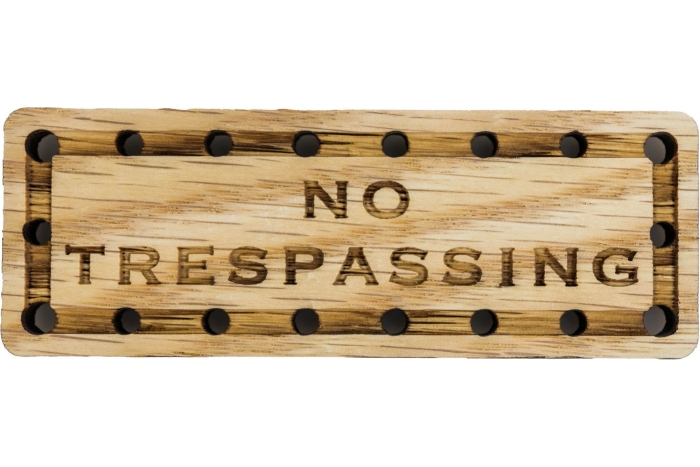 No Trespassing Oak Wood Patch
