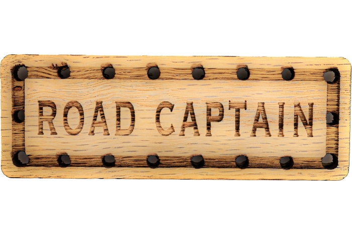Road Captain Solid Oak Laser Engraved Wooden Patch