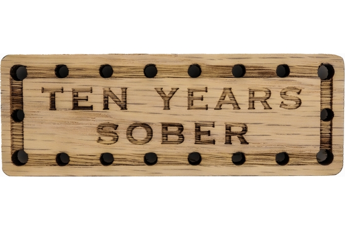 Ten Years SOBER Oak Wood Patch