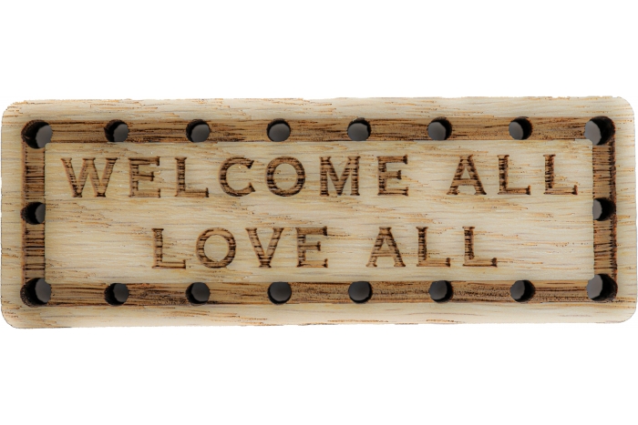 Welcome All Love All Wood Oak Patch