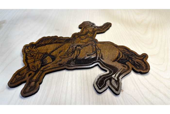 Bucking Horse Wood Wall Decor Bucking Horse Wood Wall Decor diagonal view