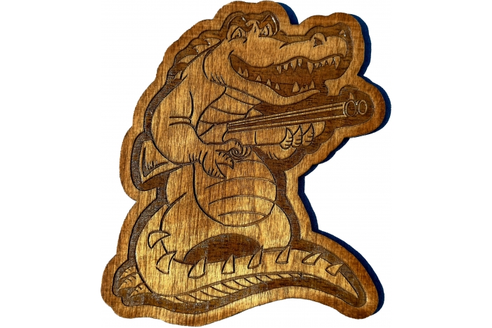 Alligator Shotgun Wood Wall Decoration