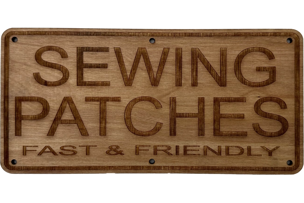 Sewing Patches Fast and Friendly Sign