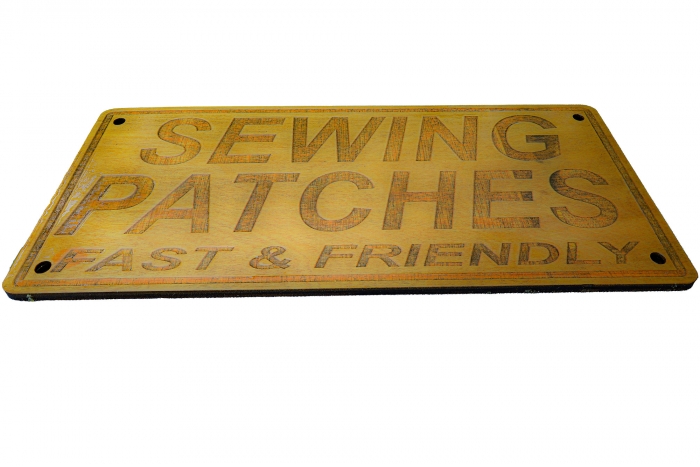 Sewing Patches Fast and Friendly Sign