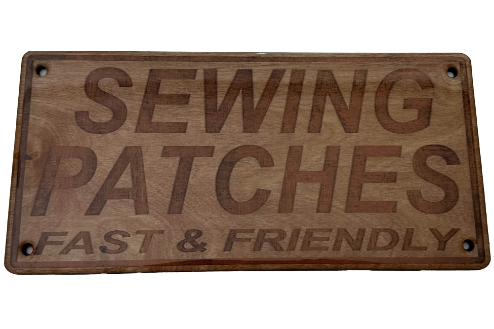 Sewing Patches Fast and Friendly Sign Epoxy Coated