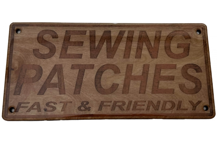 Sewing Patches Fast and Friendly Sign Epoxy Coated
